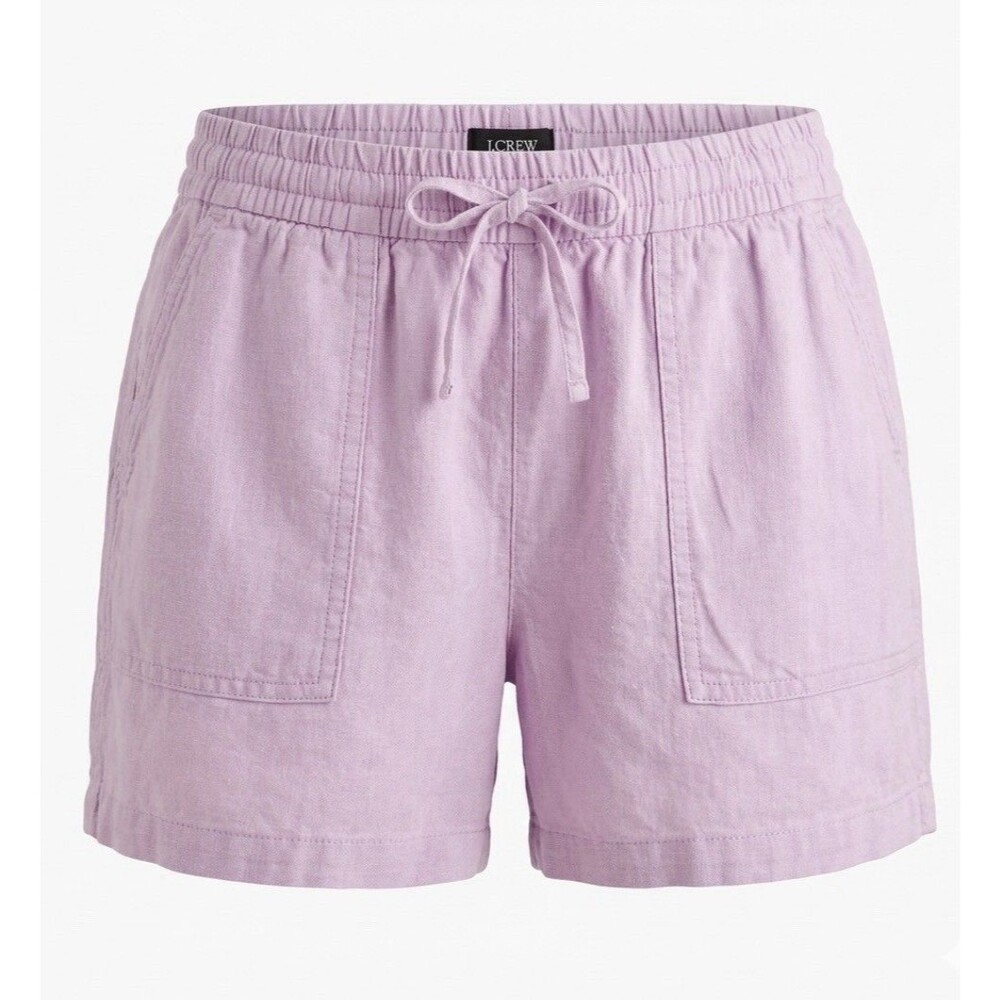 J.Crew Women’s Small Lilac Lavender Linen Blend Shorts Cottagecore Summer Casual
